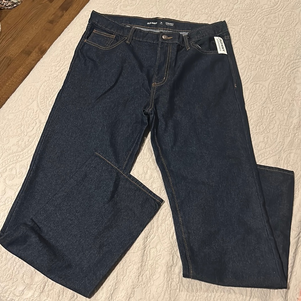 NWT Old Navy Boys Jeans Dark Wash 18 Plus